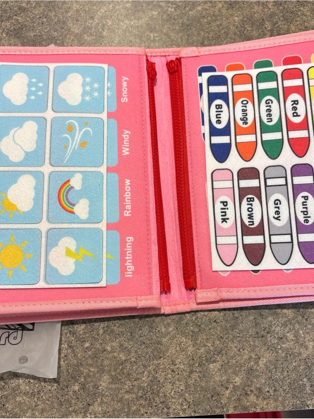 Toddler Pink Dinosaur ActivityTravel Montessori Book with Bag